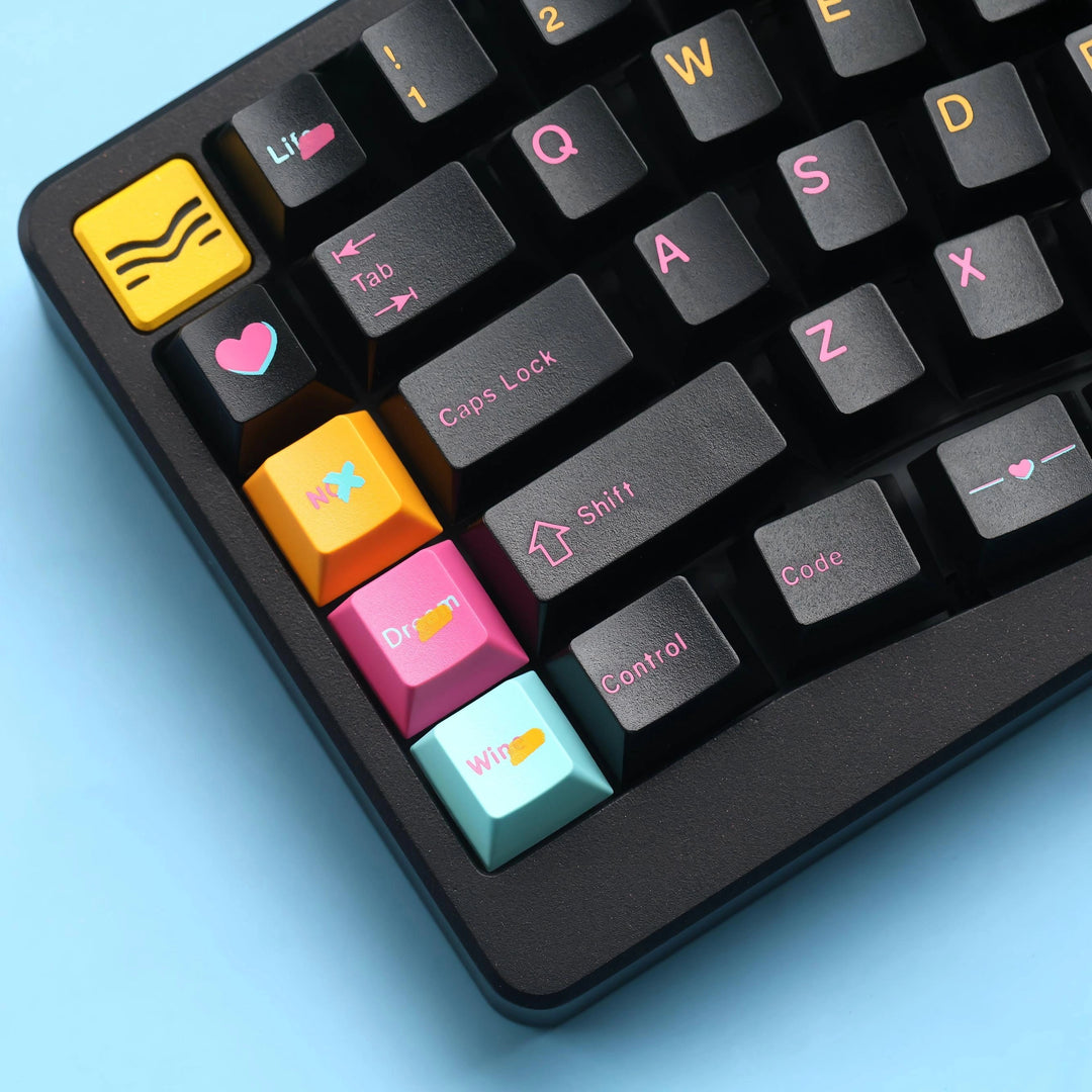 JTK NightLife Cherry Profile ABS Tripeshot Keycap Set
