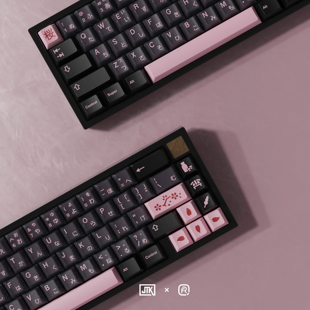 [In-stock] JTK NightSakura Cherry Profile ABS Tripeshot Keycap Set