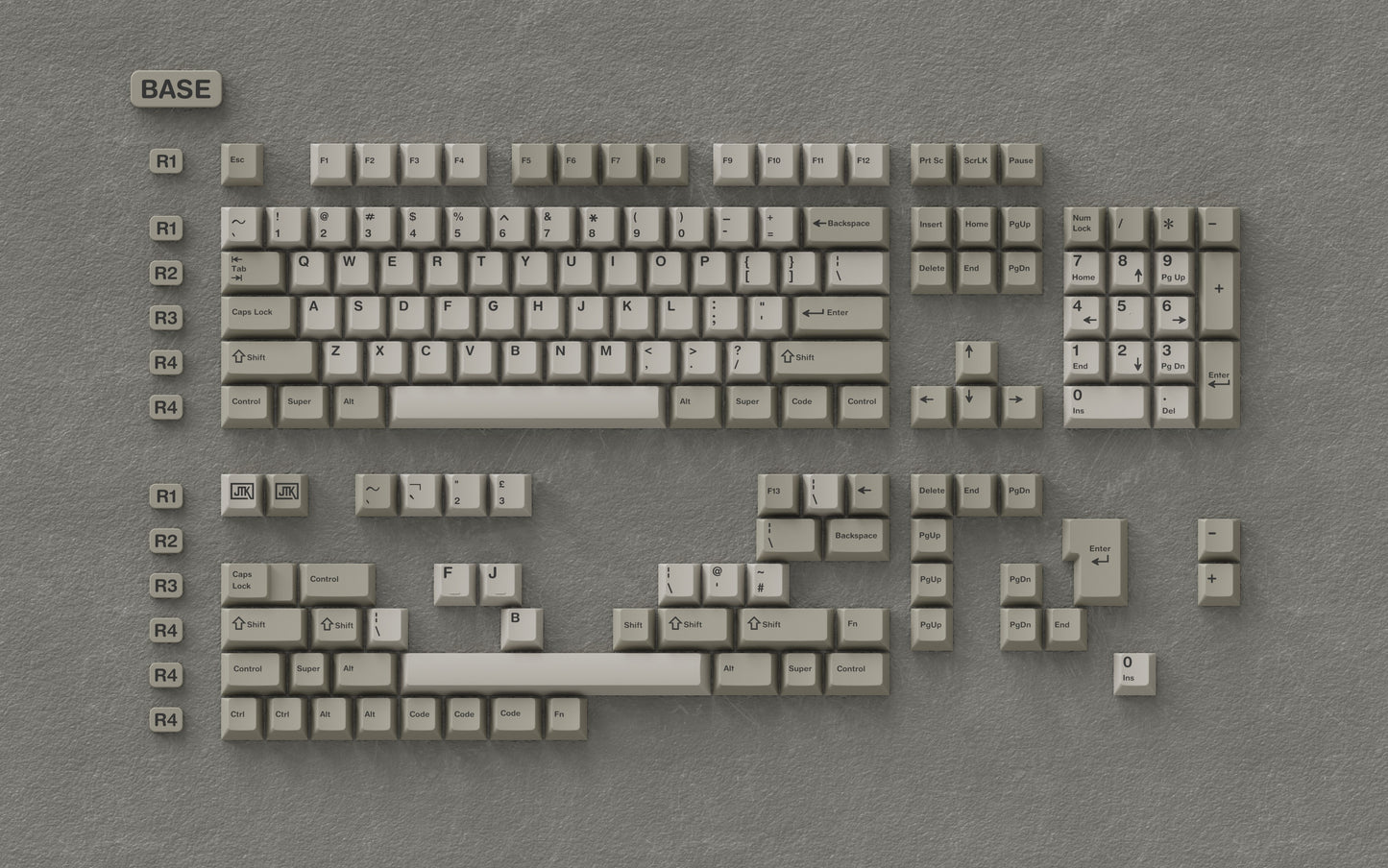 [In-stock] JTK Beige Cherry Profile PBT&ABS Tripeshot Keycap Set