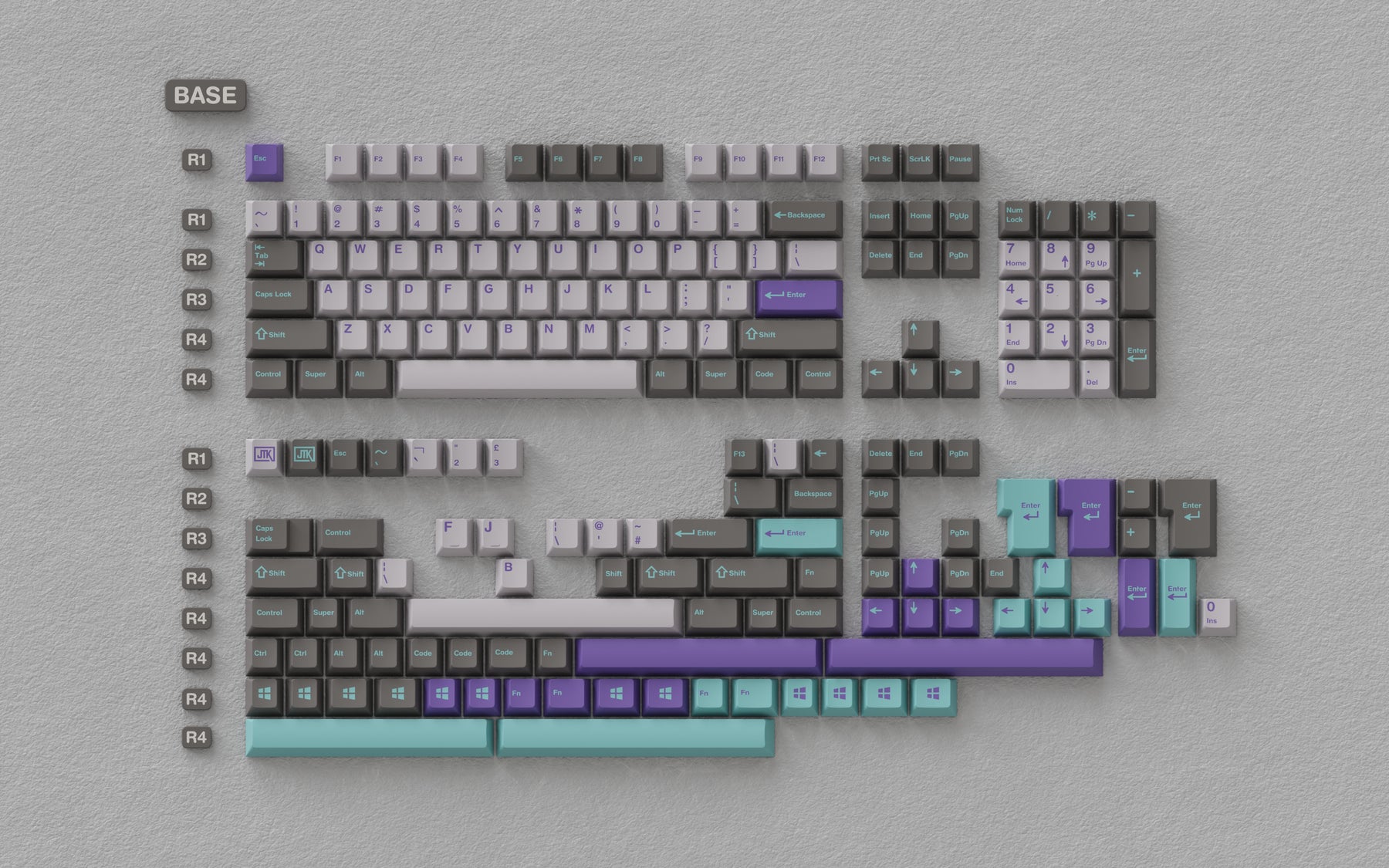 JTK HYPERFUSE R2 PBT&ABS Doubleshot Keycap Set