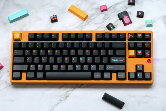 JTK NightLife Cherry Profile ABS Tripeshot Keycap Set