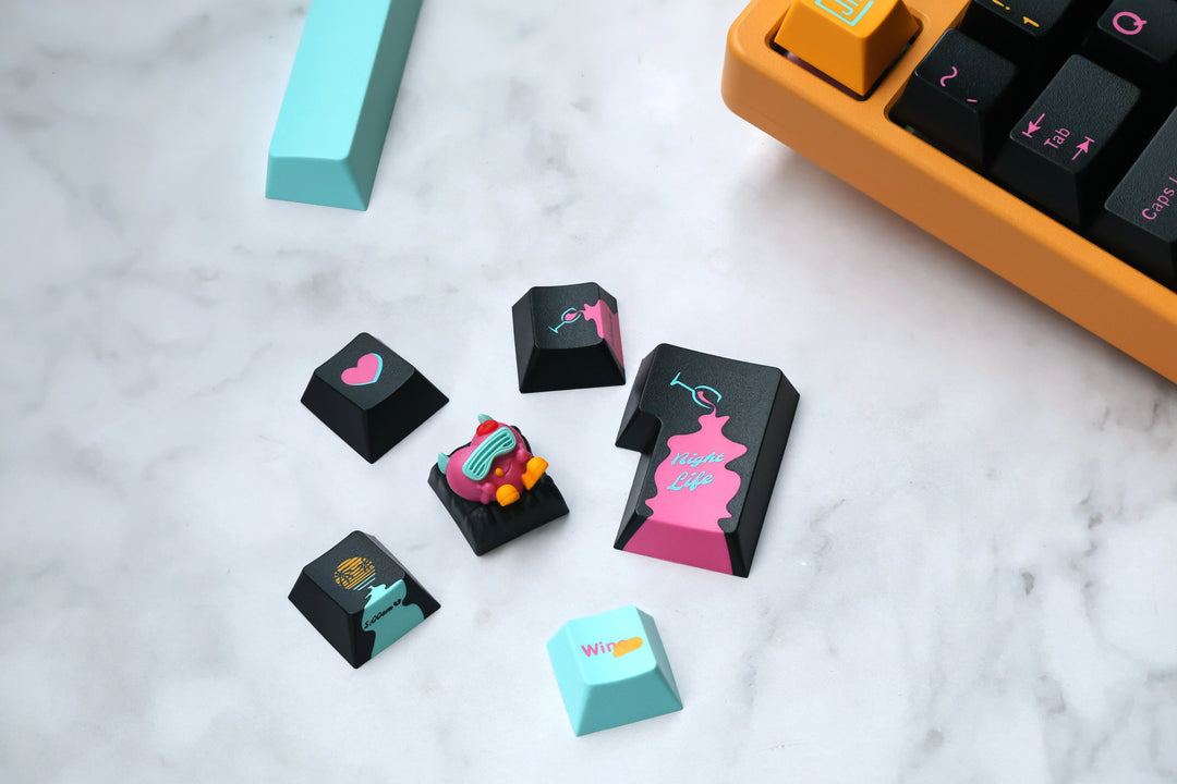 JTK NightLife Cherry Profile ABS Tripeshot Keycap Set