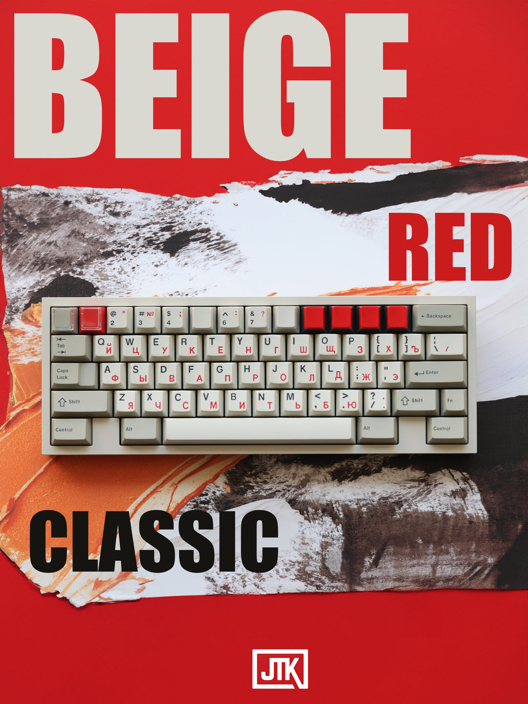 [In-stock] JTK Beige Cherry Profile PBT&ABS Tripeshot Keycap Set