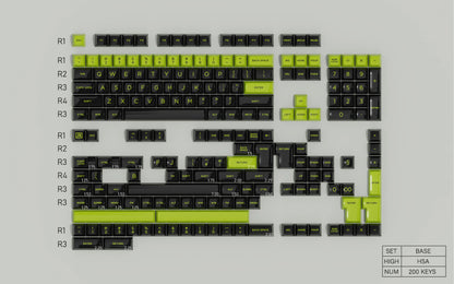 [In-stock] JTK TOXIC HSA Profile ABS Doubleshot Glossy Surface Keycap Set