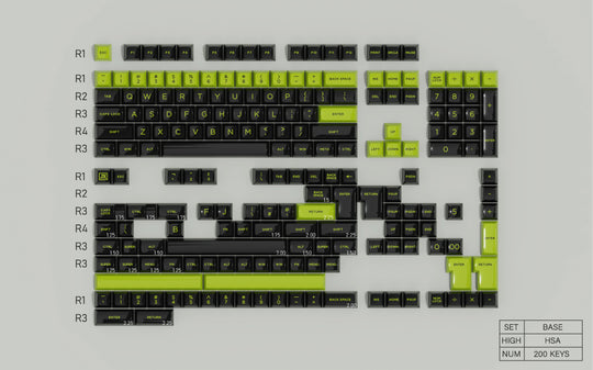 [In-stock] JTK TOXIC HSA Profile ABS Doubleshot Glossy Surface Keycap Set