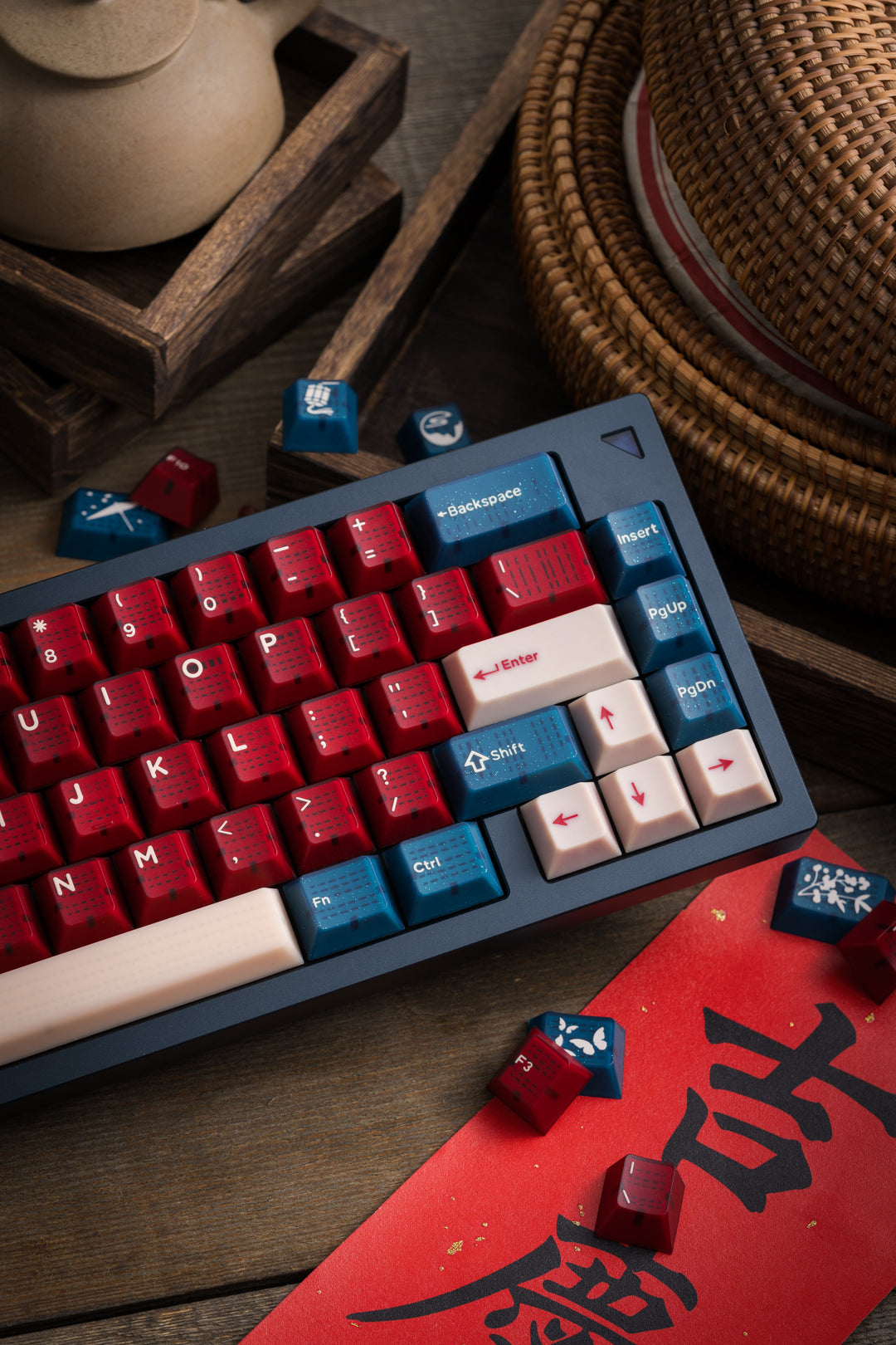 [In-stock] Hifi Fox x Domikey Red Bean ABS Doubleshot Cherry Profile Keycap Set