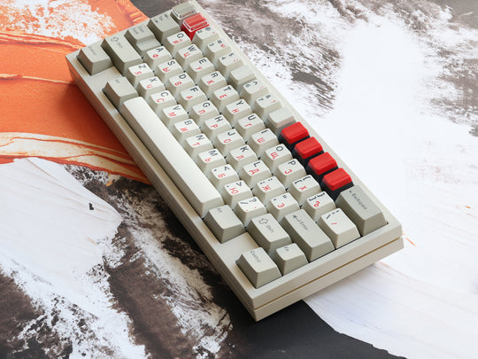[In-stock] JTK Beige Cherry Profile PBT&ABS Tripeshot Keycap Set