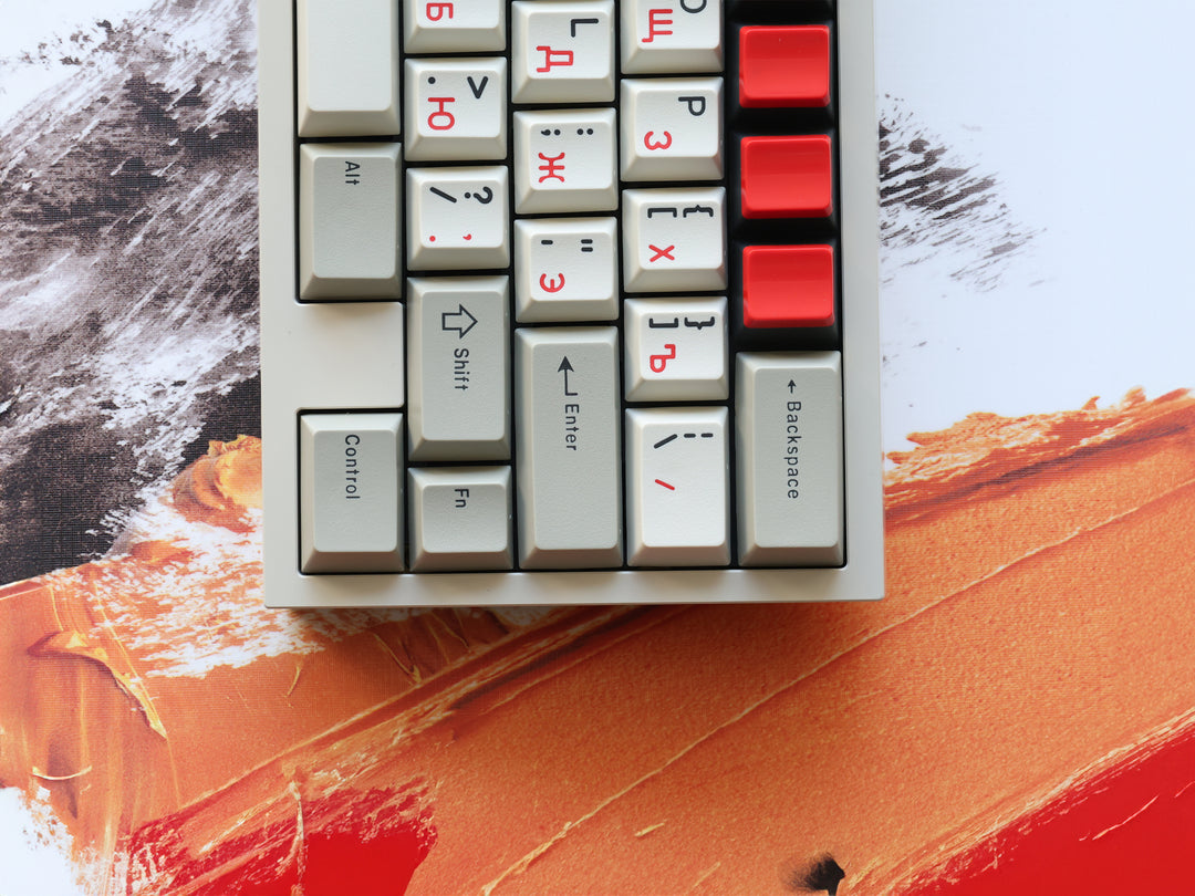 [In-stock] JTK Beige Cherry Profile PBT&ABS Tripeshot Keycap Set