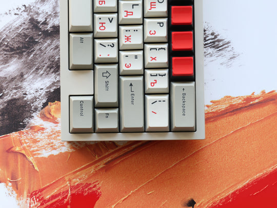 [In-stock] JTK Beige Cherry Profile PBT&ABS Tripeshot Keycap Set