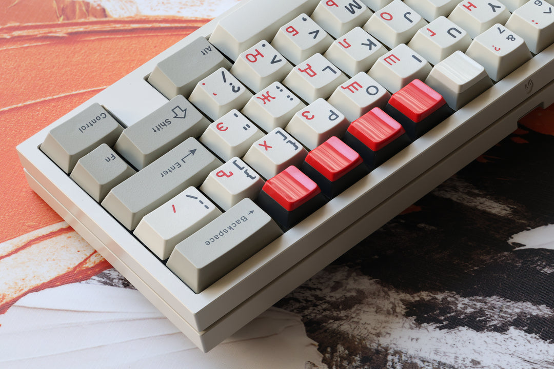 [In-stock] JTK Beige Cherry Profile PBT&ABS Tripeshot Keycap Set