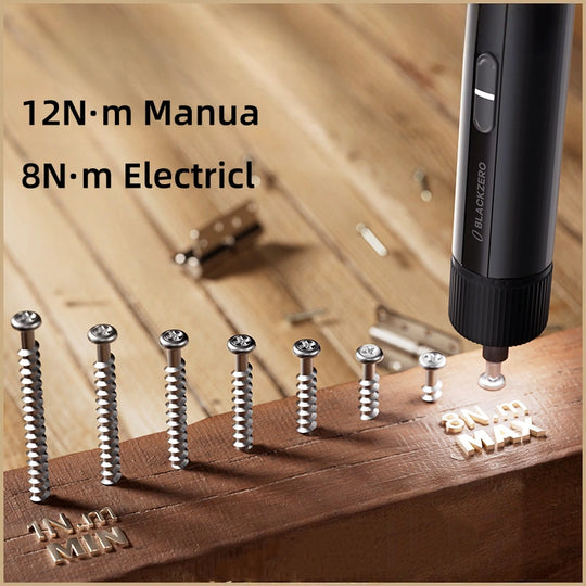 BLACKZERO™ Pro Cordless Screwdriver Kit | 8N.m High-Torque | 25-Piece S2 Steel Set