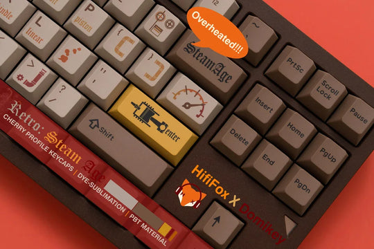 [In-stock] Retro: Steam Age Cherry Profile Keycaps