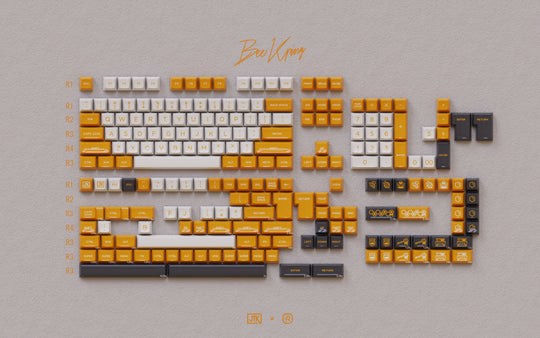 [In-stock] JTK HSA Bee Keeping ABS Doubleshot Glossy Surface Keycap Set