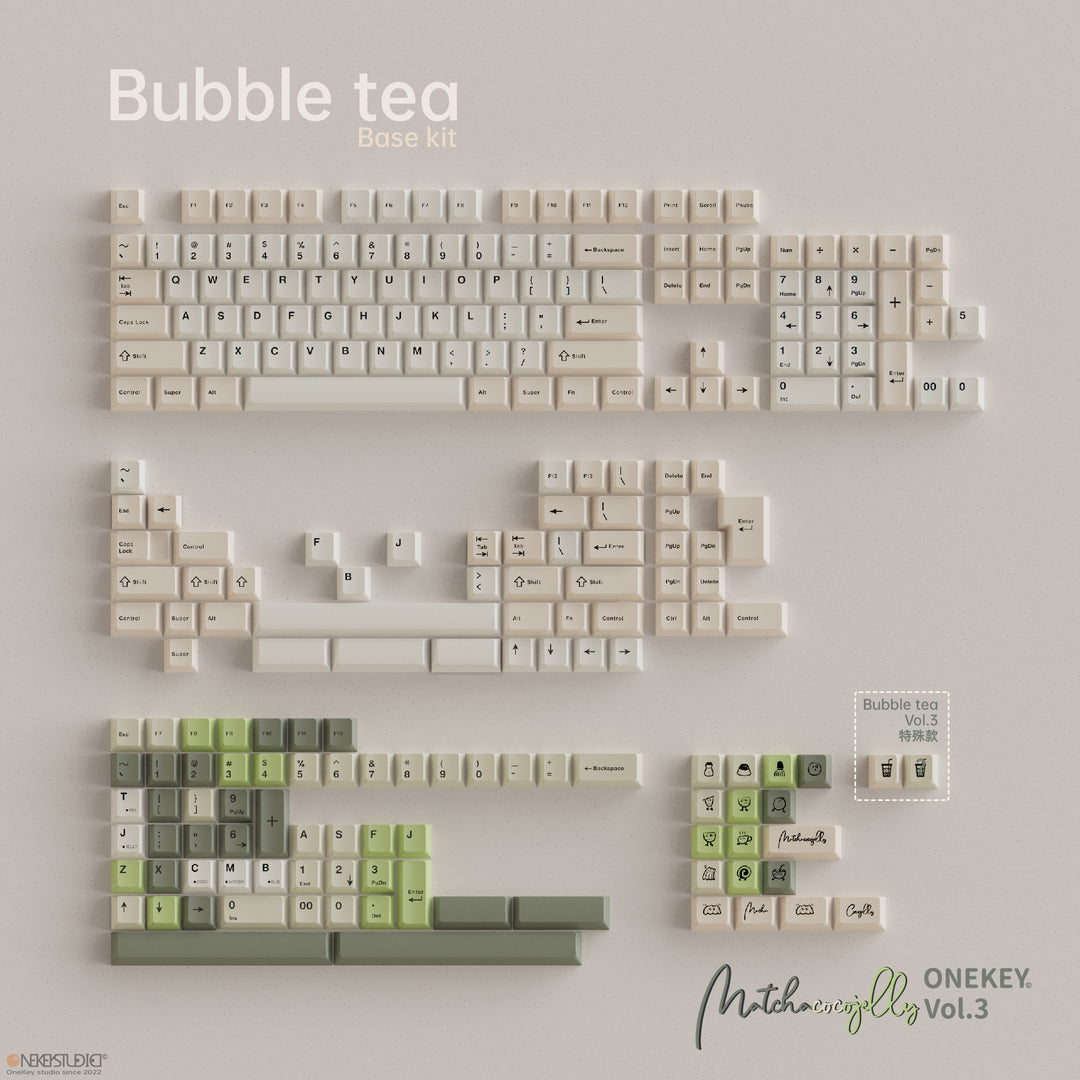 [Group Buy] Onekey Studio Bubble Tea Cherry Profile Keycaps