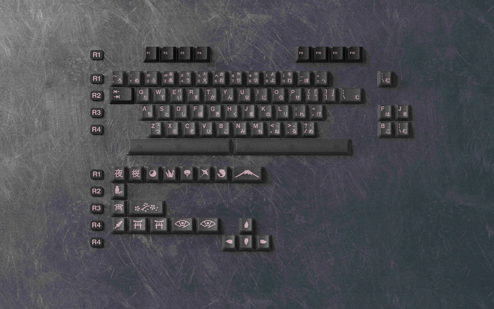 [In-stock] JTK NightSakura Cherry Profile ABS Tripeshot Keycap Set