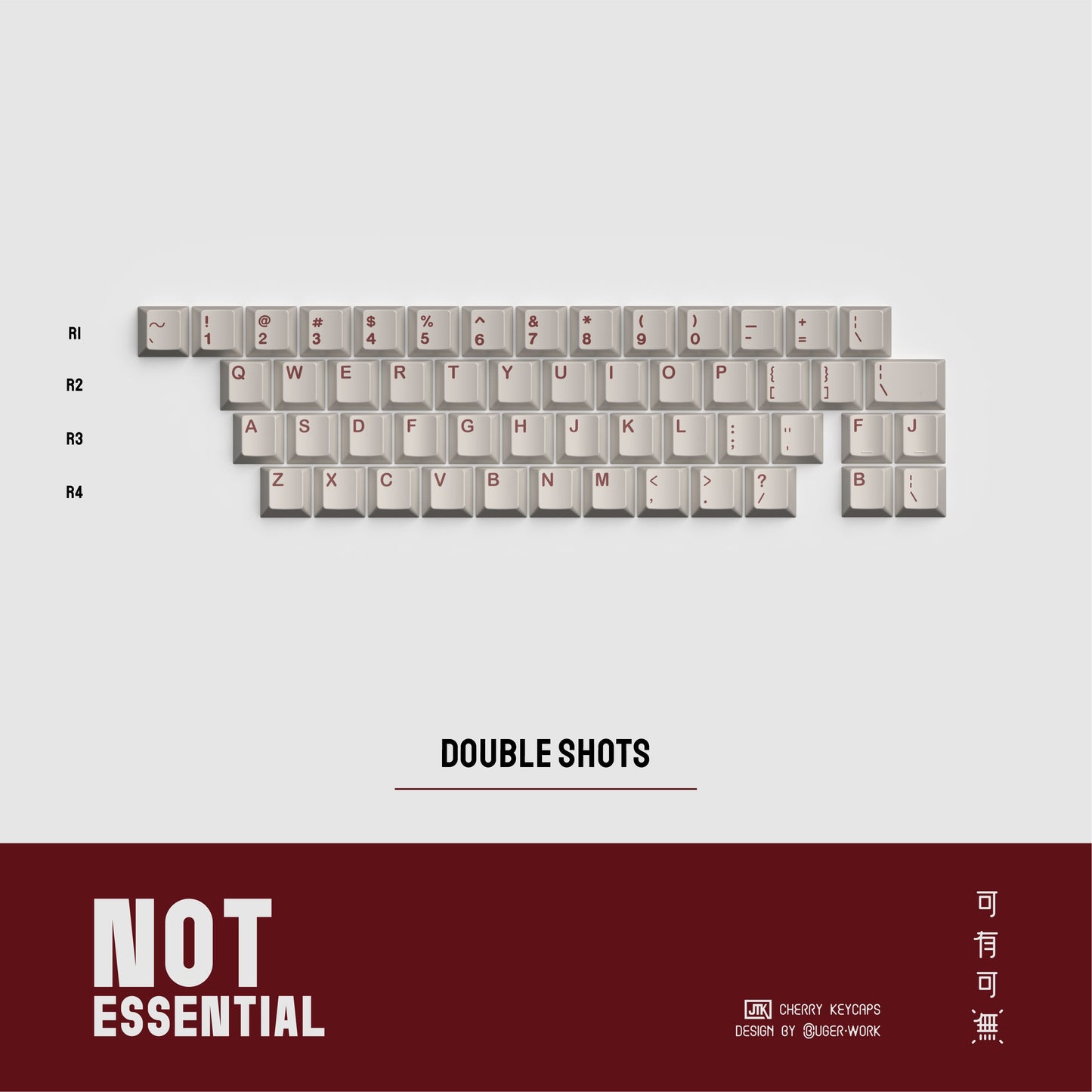 [In-stock] JTK Not Essential Cherry Profile Doubleshot ABS Keycap Set