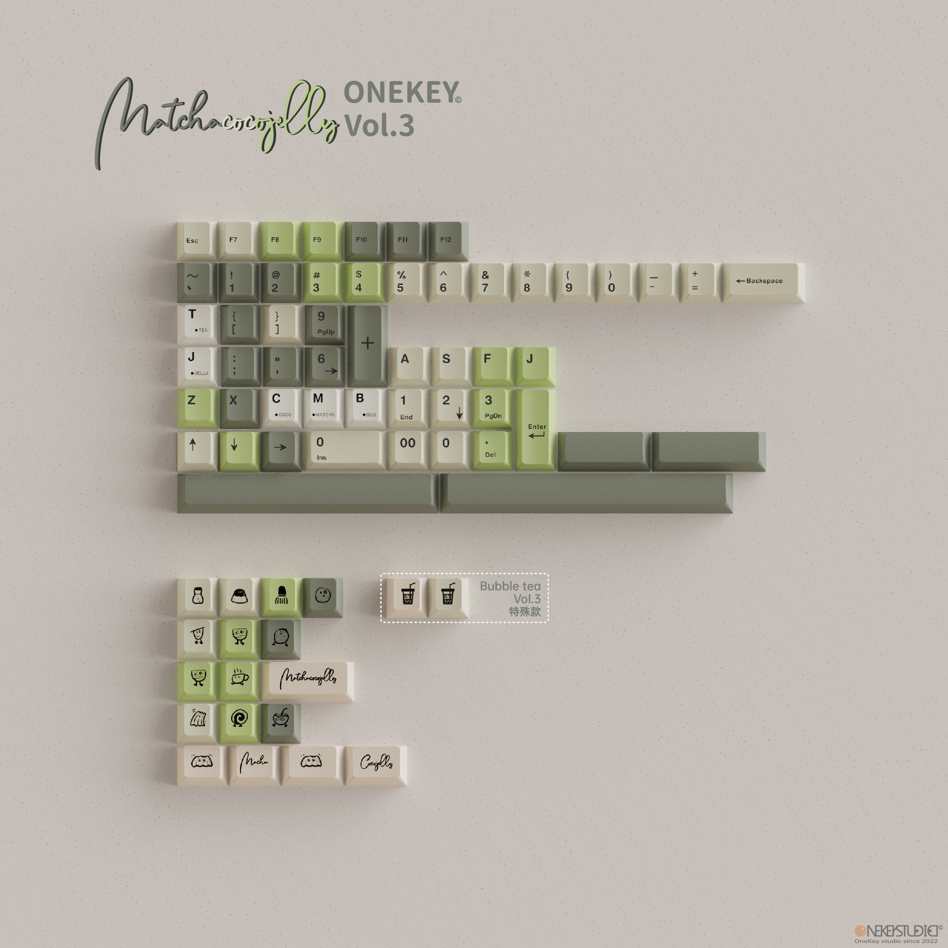 Group Buy] Onekey Studio Bubble Tea Cherry Profile Keycaps
