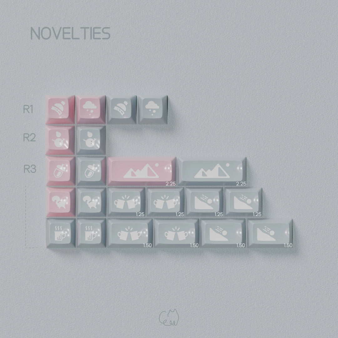 JTK HSA Snow Camping ABS Doubleshot Glossy Surface Keycap Set