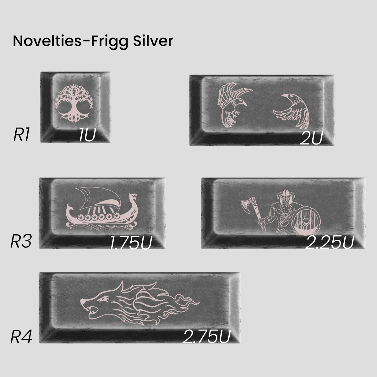 [GB] Awekeys Viking Antiques Full Metal Keycaps - Extension Kit