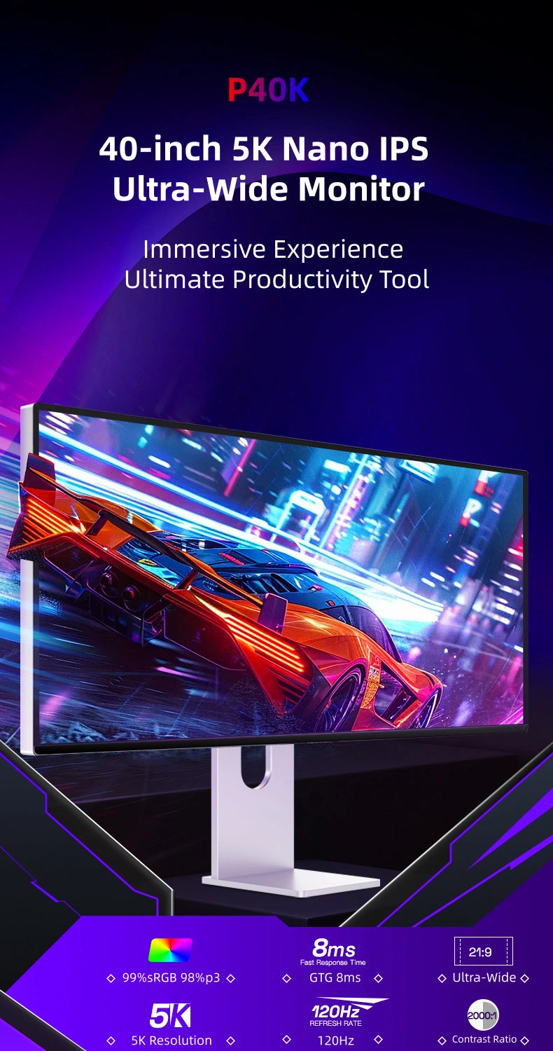 Kuycon P40K 5K 120Hz 40-inch Ultra-Wide Nano IPS Monitor