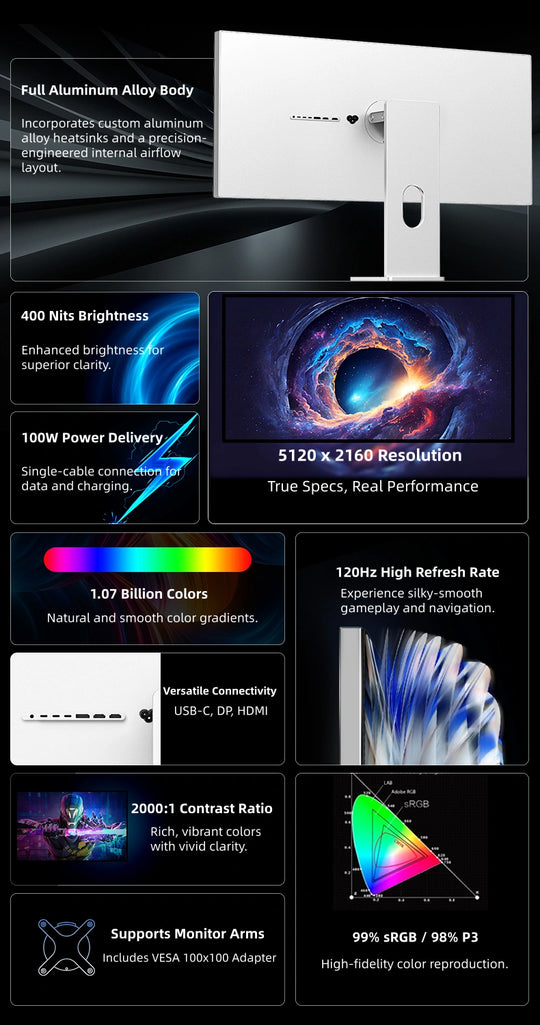 Kuycon P40K 5K 120Hz 40-inch Ultra-Wide Nano IPS Monitor