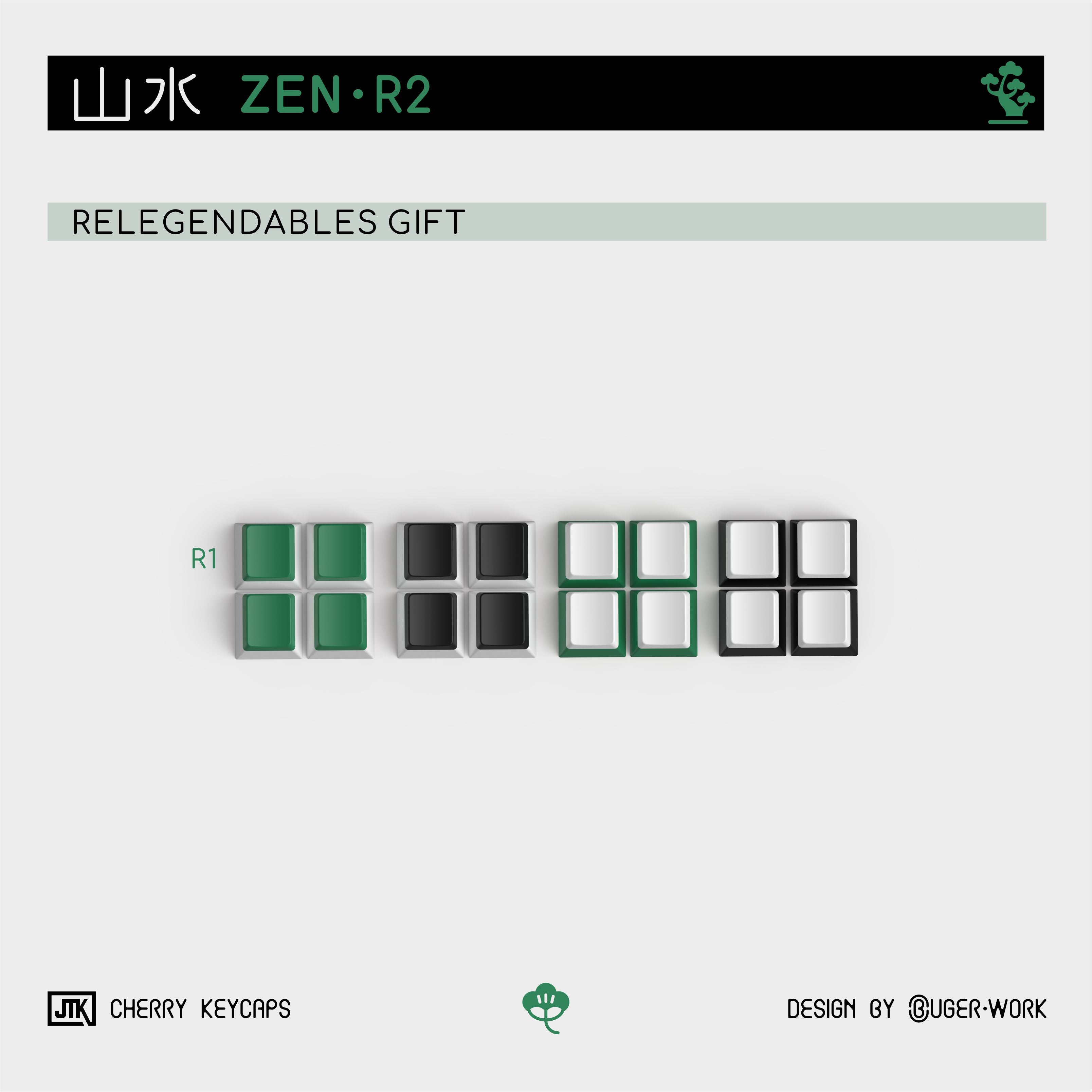 In-stock] JTK Zen R2 Cherry Profile Doubleshot ABS Keycap Set