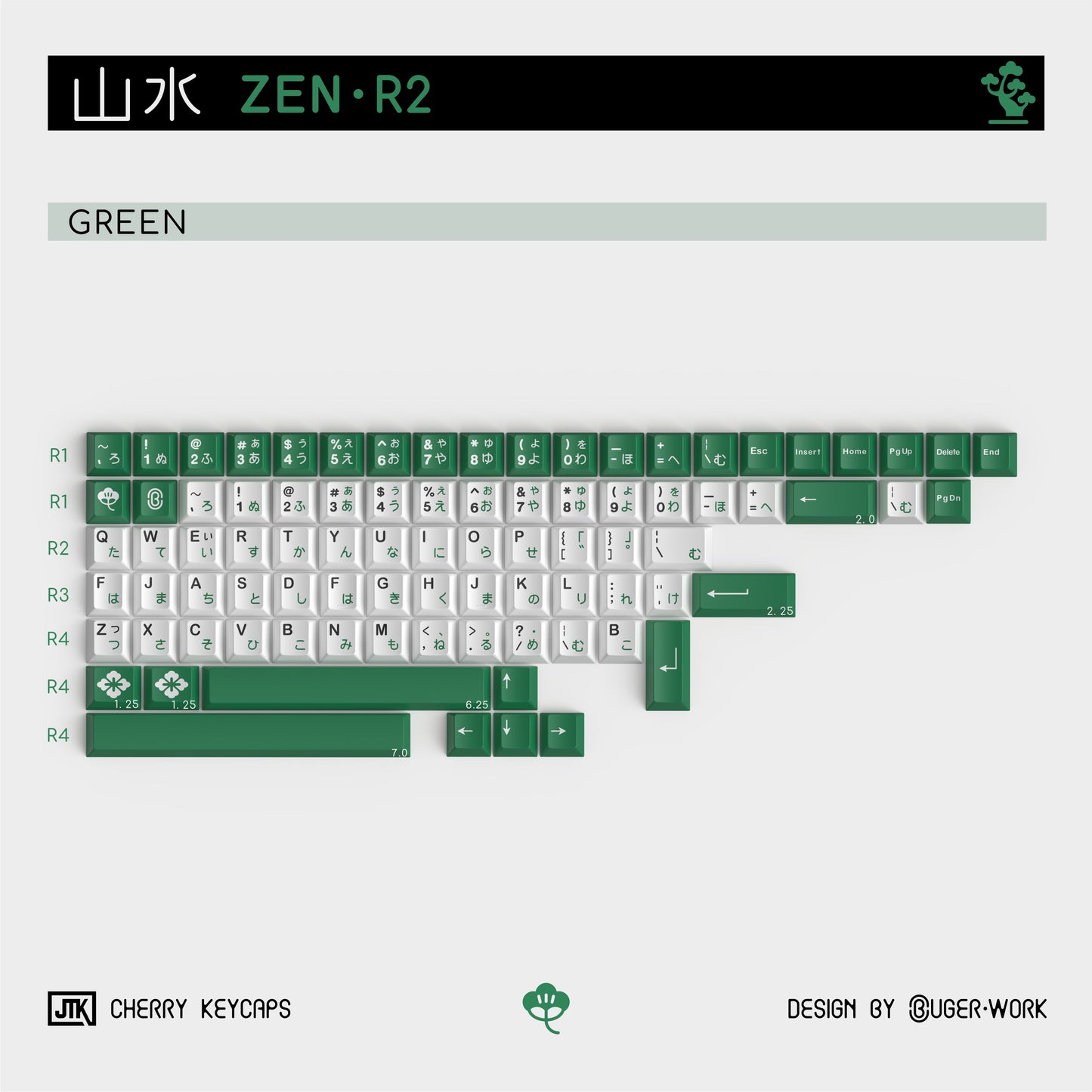 [In-stock] JTK Zen R2 Cherry Profile Doubleshot ABS Keycap Set