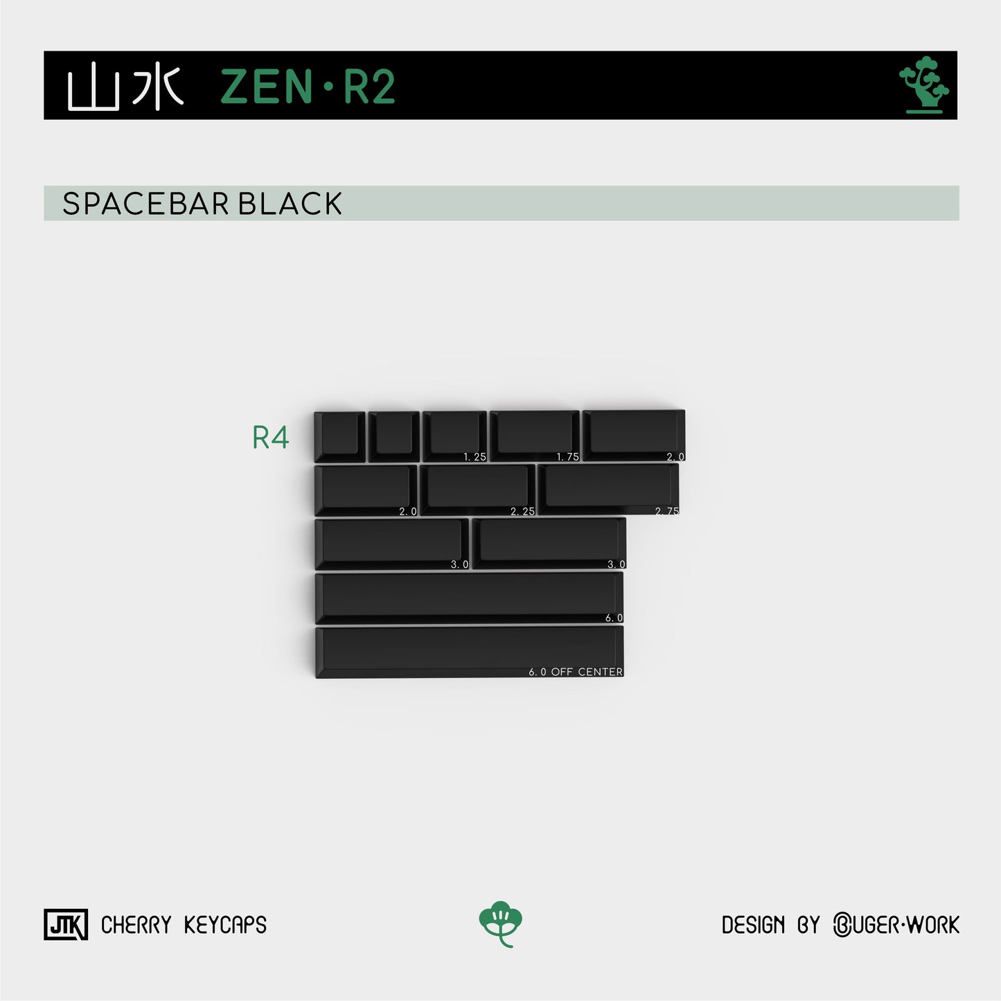 [In-stock] JTK Zen R2 Cherry Profile Doubleshot ABS Keycap Set