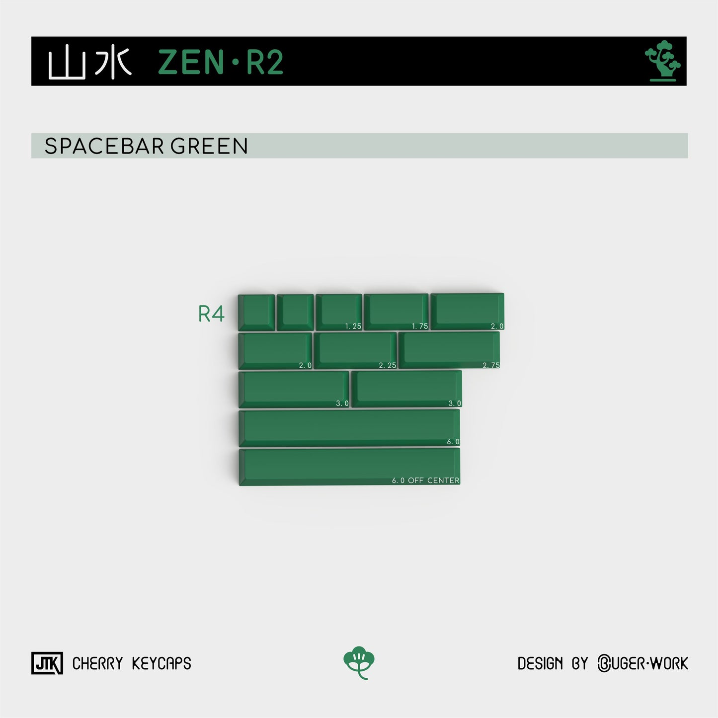 [In-stock] JTK Zen R2 Cherry Profile Doubleshot ABS Keycap Set