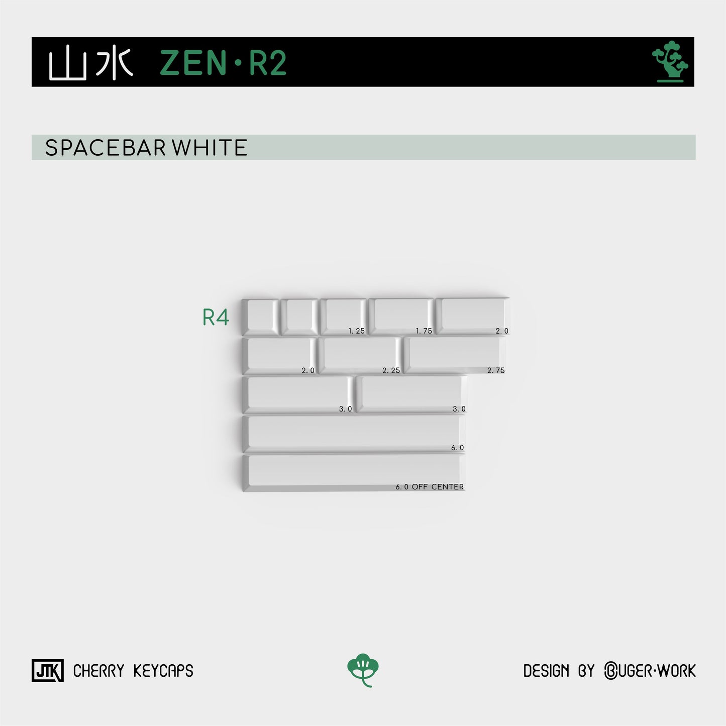 [In-stock] JTK Zen R2 Cherry Profile Doubleshot ABS Keycap Set