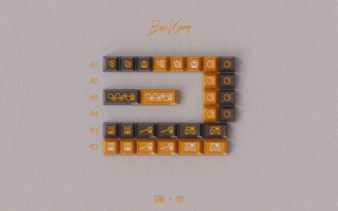 [In-stock] JTK HSA Bee Keeping ABS Doubleshot Glossy Surface Keycap Set