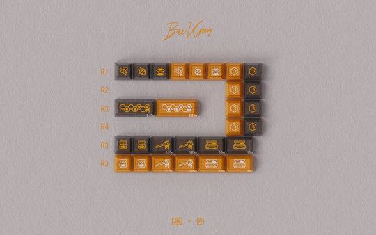 [In-stock] JTK HSA Bee Keeping ABS Doubleshot Glossy Surface Keycap Set