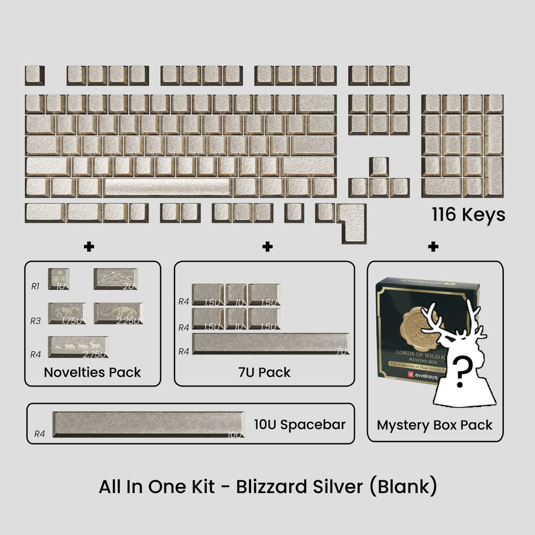 [GB] Awekeys Wild Ice Metal Keycaps Set