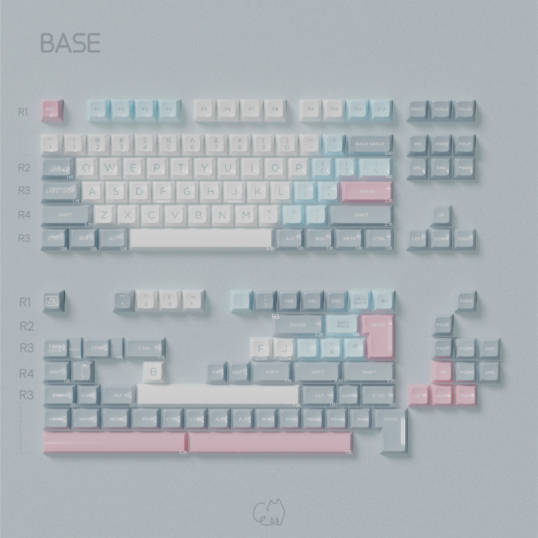 JTK HSA Snow Camping ABS Doubleshot Glossy Surface Keycap Set