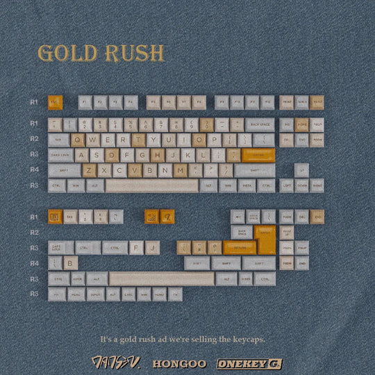 JTK HSA Gold Rush ABS Doubleshot Glossy Surface Keycap Set