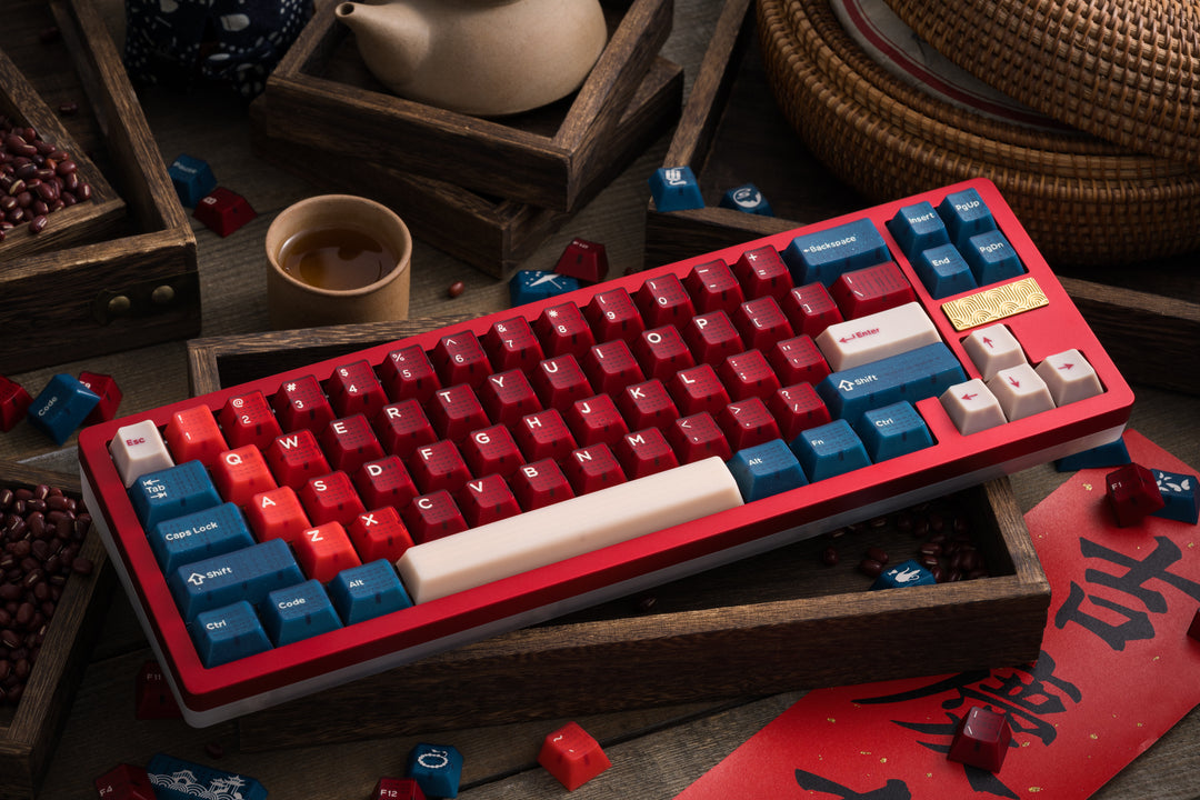 [In-stock] Hifi Fox x Domikey Red Bean ABS Doubleshot Cherry Profile Keycap Set