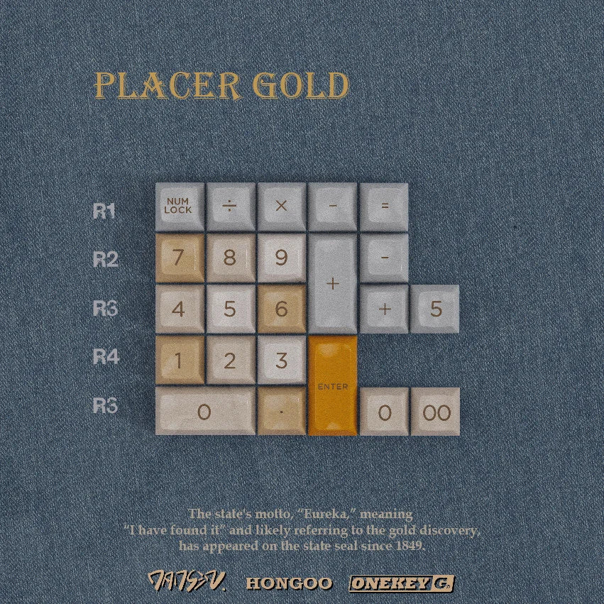 JTK HSA Gold Rush ABS Doubleshot Glossy Surface Keycap Set
