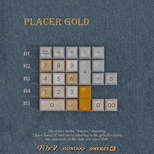 JTK HSA Gold Rush ABS Doubleshot Glossy Surface Keycap Set