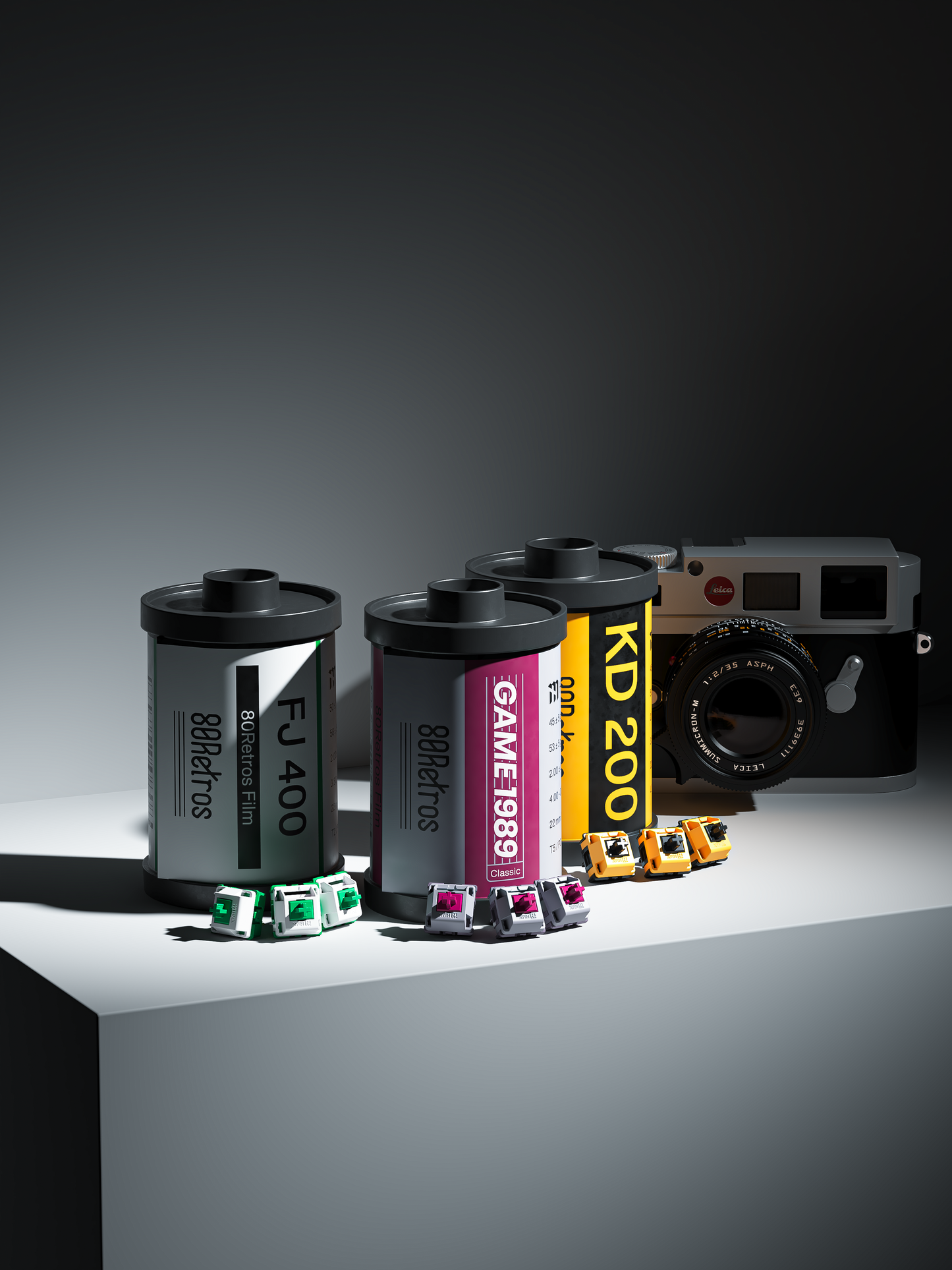 [In-stock] 80Retros X HMX Film Switch, Lubed Linear (MX Red), 35pcs/pack