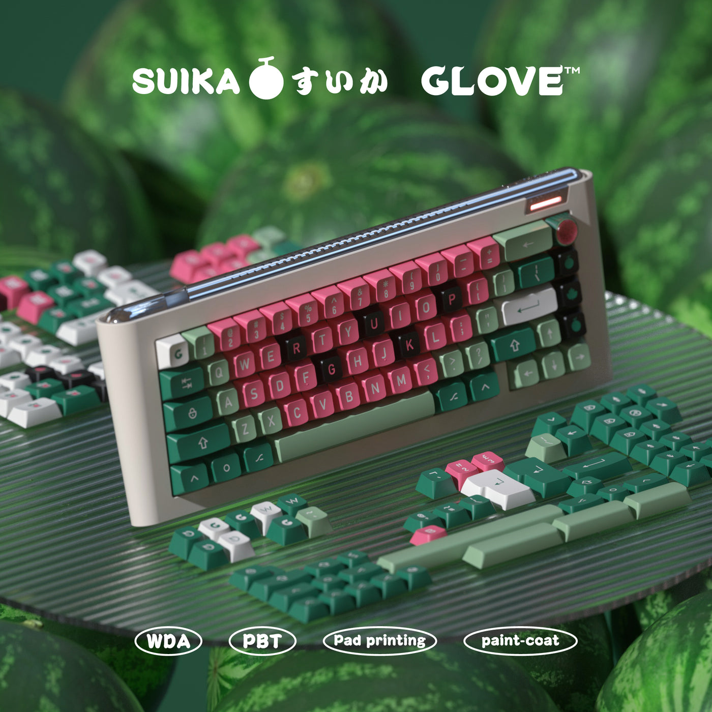 Glove Suika/Watermelon Theme WDA Profile PBT Keycaps