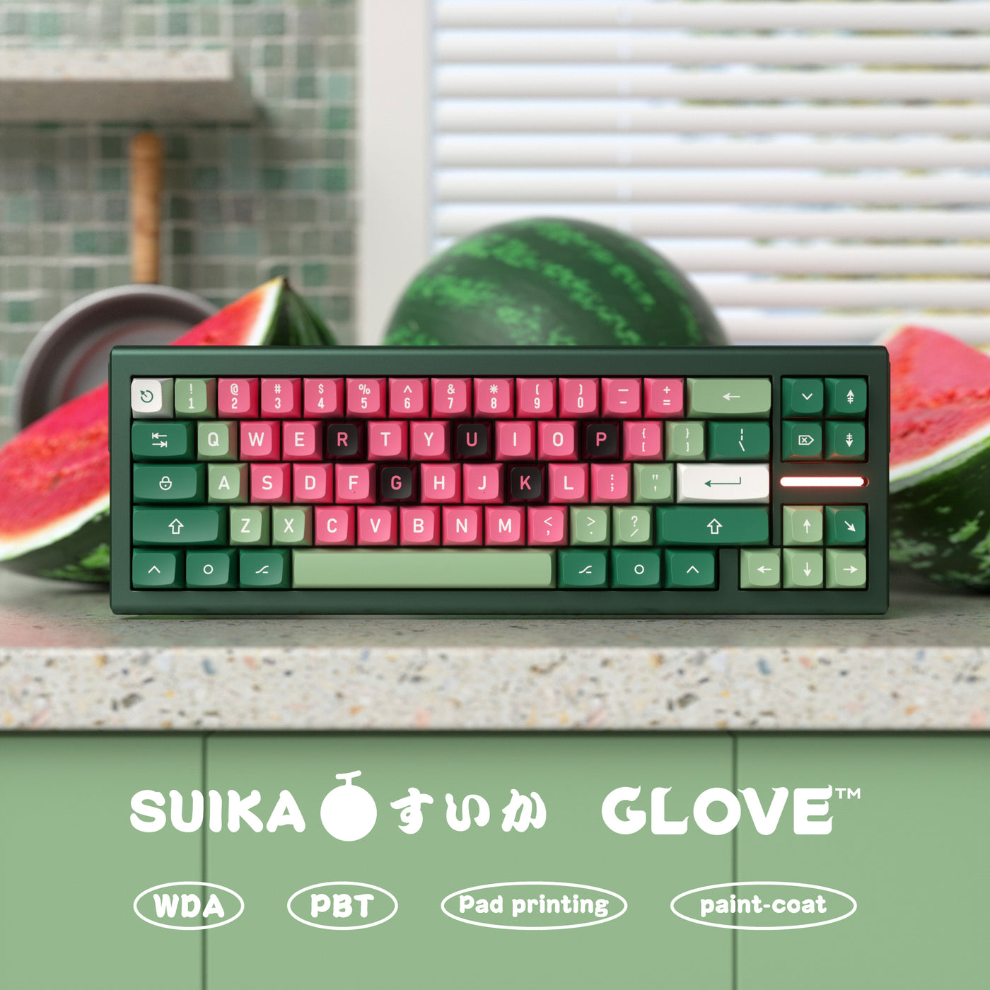 Glove Suika/Watermelon Theme WDA Profile PBT Keycaps