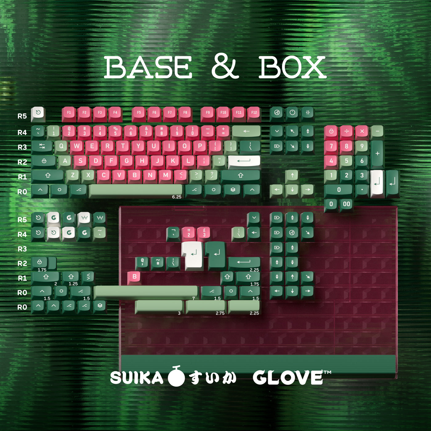 Glove Suika/Watermelon Theme WDA Profile PBT Keycaps
