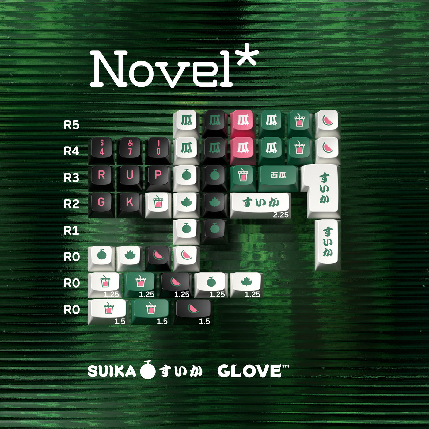 Glove Suika/Watermelon Theme WDA Profile PBT Keycaps