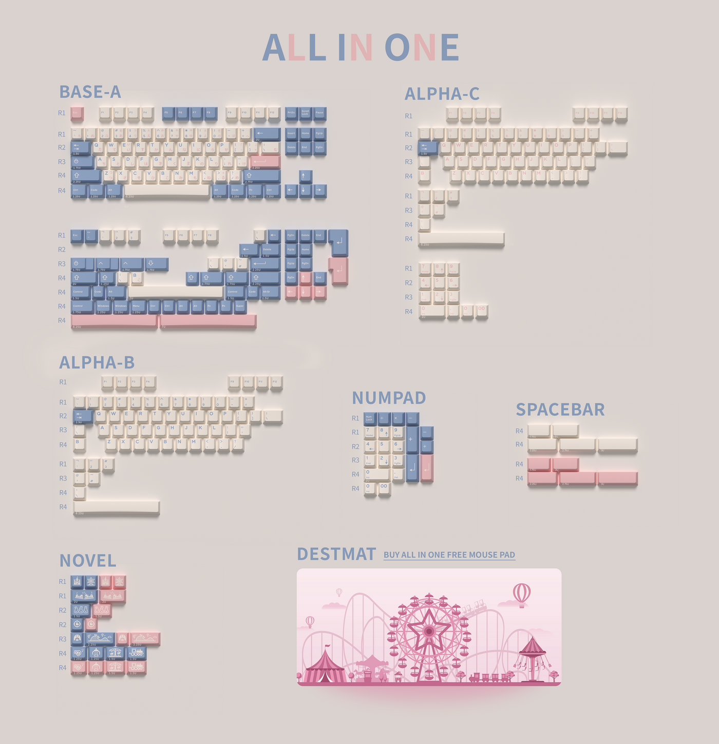 [Group Buy] Zero-G Studio X DMK ABS Cherry Profile theme keycap GIFT V2 "Fantasy Land"